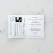 Baby Showpass Reisethema Dusty Blue Einladung (Innenseite)