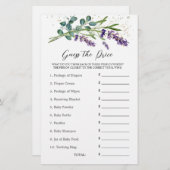 Baby Showrate Price Game Lavender Eucalyptus Briefpapier (Vorne/Hinten)