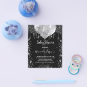 Baby Showroom Black Silber Einladung Flyer (Einzeln)