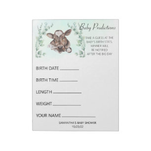 Baby Shows Game Cow Calf Eucalyptus Notizblock