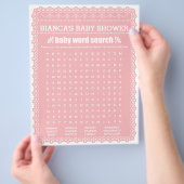 Baby Showspiel in Pink Papel Picado Flyer (Hand)