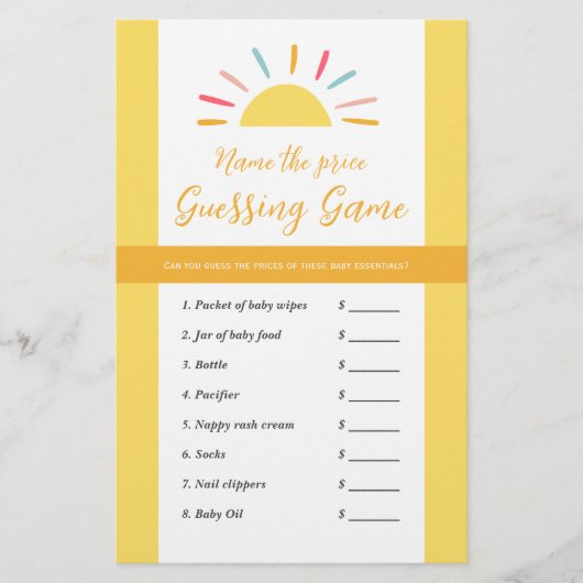 Baby Showspiel Preis, Sun Miracle Flyer (Vorne)