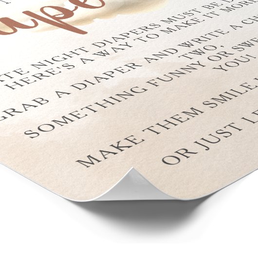 Baby Showspiel SPÄT NACHT DIAPERS Bärenballons Poster (Ecke)