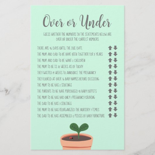 Baby Showspiel über oder unter Flyer (Vorne)