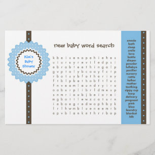 Baby Showspiel - Word Search