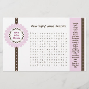 Baby Showspiel - Word Search