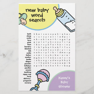 Baby Showspiel - Word Search