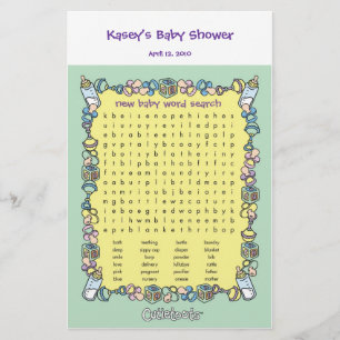 Baby Showspiel - Word Search