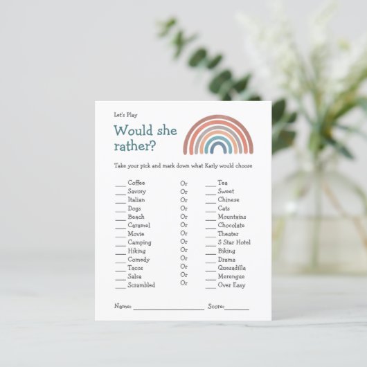 Baby Showspiel würde sie eher Boho Rainbow (Stehend Vorderseite)