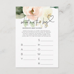 Baby Showspiele Baby Girl Pink Florals Baby Card Begleitkarte