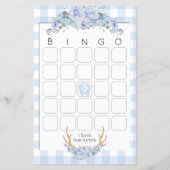 Baby Showspiele Bingo BOHO Baby Shower Blue Flyer (Vorne)