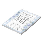 Baby Showspiele Meine Mama Blue Rose Gingham Notizblock (Rotiert)