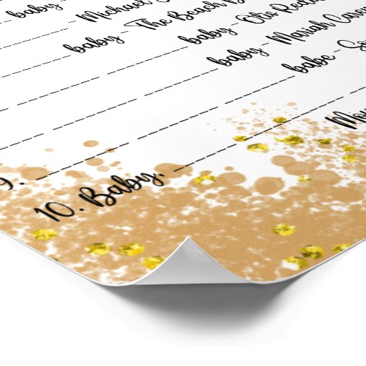 Baby Showspiele Poster (Ecke)