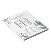 Baby Showspiele Watercolor Dusty Blue Floral Notizblock (angewinkelt)