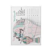 Baby Showspiele, Word Scramble, Heißluftballon Notizblock (Rotiert)