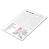 Baby Showspiele Word Suchkleidung Notizblock (angewinkelt)