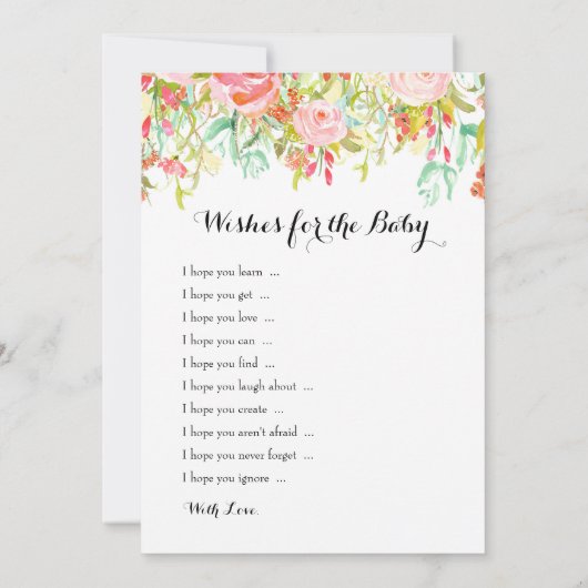 Baby Showspiele - Wünsche für Baby und Ratgeber We Einladung (Rückseite)