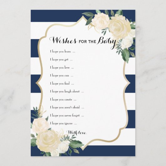 Baby Showspiele - Wünsche für Baby und Ratgeber We Hinweiskarte (Rückseite)