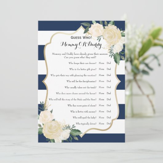 Baby Showspiele - Wünsche für Baby und Ratgeber We Hinweiskarte (Stehend Vorderseite)