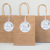 Baby Showteddy Bär Blue Pampas Gras Runder Aufkleber