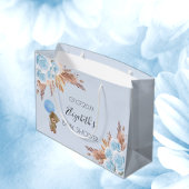 Baby Showteddy Blumenpampas Blue Junge Große Geschenktüte