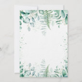 Baby Showteddy Junge Eukalyptus Wald Luxus Einladung (Rückseite)