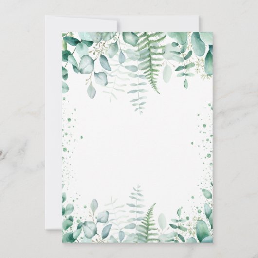 Baby Showteddy Junge Eukalyptuswald Einladung (Rückseite)