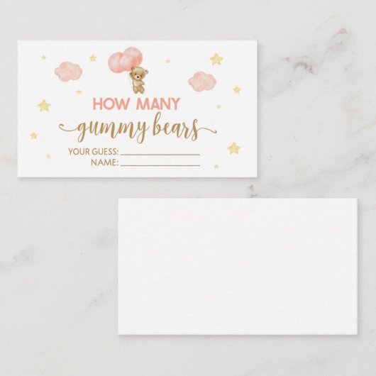 Baby Showteddy wie viele Gummibären Spielkarten Begleitkarte (Vorne/Hinten)