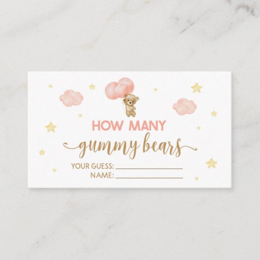 Baby Showteddy wie viele Gummibären Spielkarten Begleitkarte (Vorderseite)