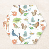 Baby Showwald Deer Fox Eichhörnchen Quail Robin Untersetzer (Vorderseite)