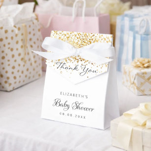 Baby Showwhite gold Glitzer Vielen Dank Geschenkschachtel