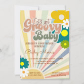 BABY SHOWY, GROOVY BABY, EINLADUNG (Vorderseite)