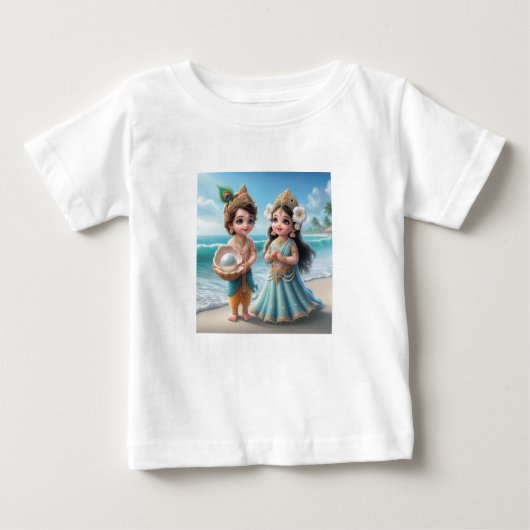 Baby Shree Krishna & Radha mit Diamond Divine Baby T-shirt (Vorderseite)