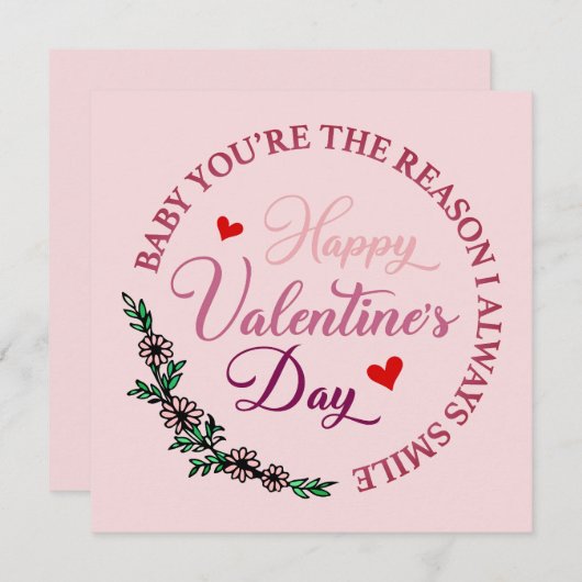 Baby Sie sind der Grund, warum ich immer Valentini (Vorne/Hinten)