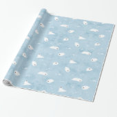 Baby Siegel Muster in Sage blue Geschenkpapier (Ungerollt)