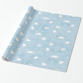 Baby Siegel Muster in Sage blue Geschenkpapier