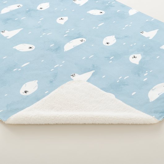 Baby Siegel Muster in Sage blue Sherpadecke (3/4)