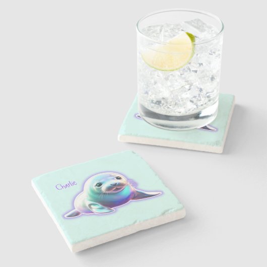 Baby Siegel Steinuntersetzer (Seitenansicht)