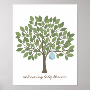 Baby-Signaturbaum - Groß - Blau Poster