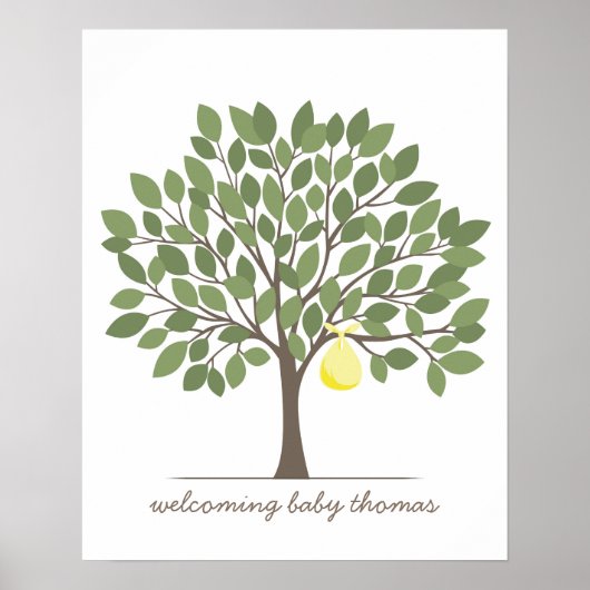 Baby Signature Tree - Groß - Gelb Poster (Vorne)