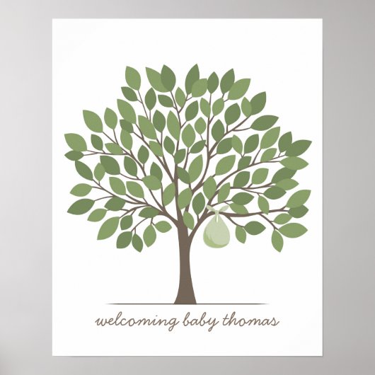 Baby Signature Tree - Groß - Grün Poster (Vorne)