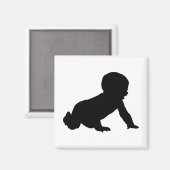 Baby-Silhouette Magnet (Vorderseite/Rückseite)