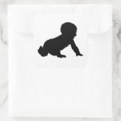 Baby-Silhouette Quadratischer Aufkleber (Tasche)