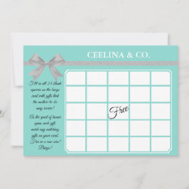 BABY Silver Bling & Glam Party Bingo Game Card