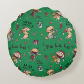 Baby Singing Carols Pattern Rundes Kissen (Rückseite)