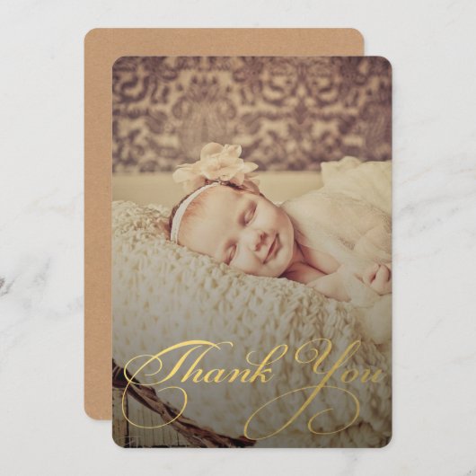 Baby Sip & See Vielen Dank für die Geburtserklärun Ankündigung (Vorne/Hinten)