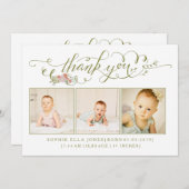 Baby Sip & See Vielen Dank für die Geburtserklärun Einladung (Vorne/Hinten)