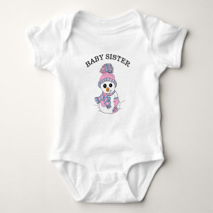 Baby Sister Snowman Niedlich Whimsical Christmas Strampler