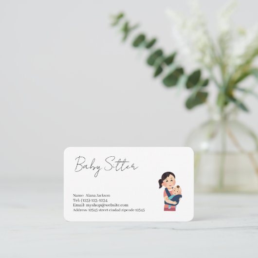 baby sitter services business card visitenkarte (Stehend Vorderseite)