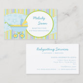 Baby Sitter Visitenkarte Blue Carriage (Vorne/Hinten)